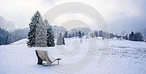 Beautiful winter scenery in the german alps at Oberstdorf, Allgaeu, Bavaria, Germany