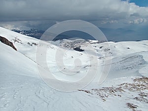 Beautiful winter skiins season in sar planina in macedonia