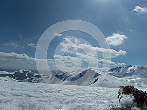 Beautiful winter skiins season in sar planina in macedonia