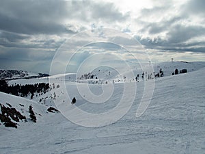 Beautiful winter skiins season in sar planina in macedonia