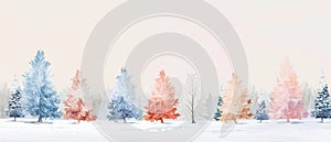 Beautiful winter trees background with copy space