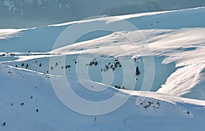 Beautiful winter view in Bucegi Mountains,Romania