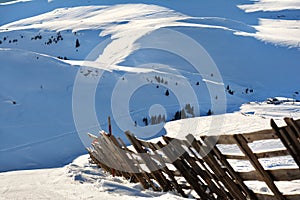 Beautiful winter view in Bucegi Mountains,Romania