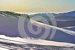 Beautiful winter view in Bucegi Mountains,Romania