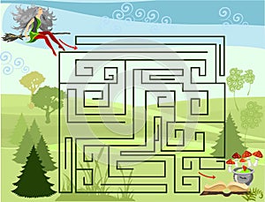 Beautiful witch and magical attributes