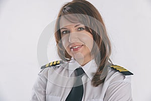 Beautiful woman Airline pilot photo