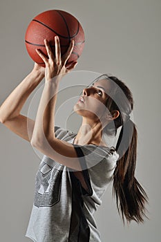 Beautiful woman with the ball