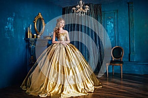 Beautiful woman in a ball gown