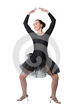 Beautiful woman ballet dancer standing pose