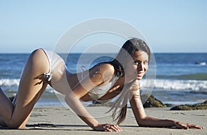 Beautiful woman on beach