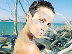 Beautiful woman on beach