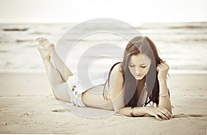 Beautiful woman on the beach