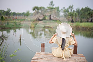 Beautiful woman and the beautiful nature of life