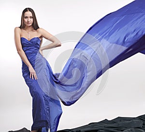 Beautiful woman in blue robes #1