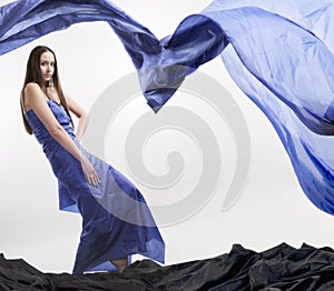 Beautiful woman in blue robes #2