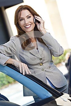 Beautiful Woman Businesswoman On Her Cell Phone
