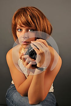 Beautiful Woman with Camera