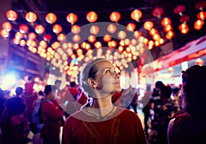 Beautiful woman at Chinese New year in Bangkok