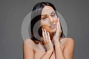 Beautiful woman close up portrait