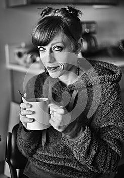 Beautiful Woman with Coffee Cup