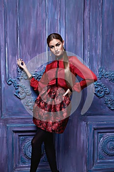 Beautiful woman collection clothes business fashion style