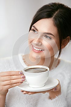 Beautiful Woman With Cup Of Coffee.