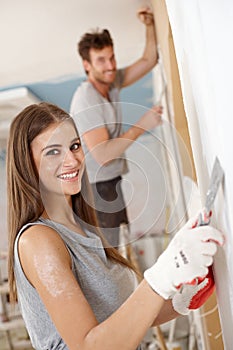 Beautiful woman DIY at home photo