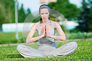 Beautiful woman doing stretching exercise