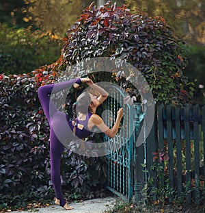 Beautiful woman doing yoga