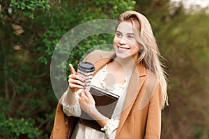 Beautiful woman drinking her coffee