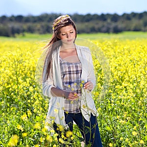 Beautiful woman enjoying the tranquility of nature.