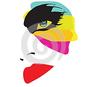 Beautiful woman with excentric makeup