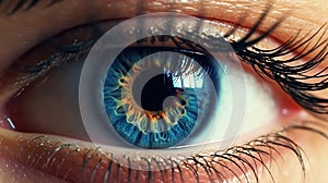 Beautiful woman eye, gorgeous iris, an epic eye, closeup shot. Generative AI