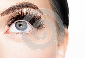Beautiful woman face with eyelashes beauty healthy skin natural makeup