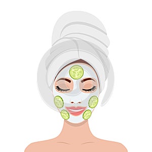 Beautiful woman with facial mask