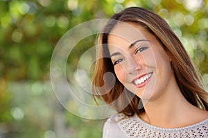 Beautiful woman facial with a perfect white smile