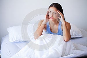 Beautiful Woman Feeling Sick, Having Headache, Painful Body Pain