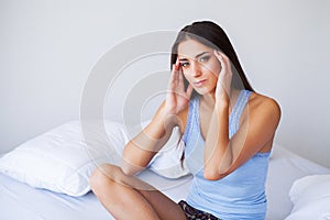 Beautiful Woman Feeling Sick, Having Headache, Painful Body Pain