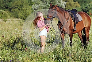 Beautiful woman in a field