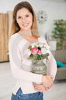 beautiful woman with flowers