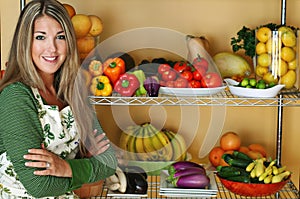 Beautiful woman with fresh produce