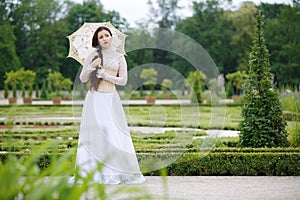 Beautiful woman in gothic dress