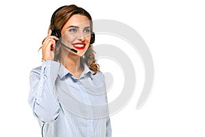 Beautiful woman with headset