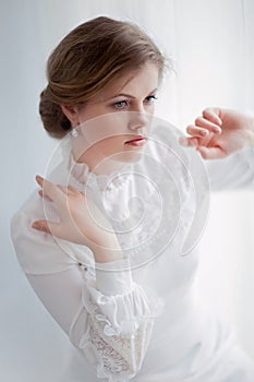 Beautiful woman in historical dress photo