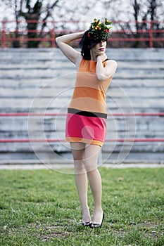 Beautiful woman with interesting hat