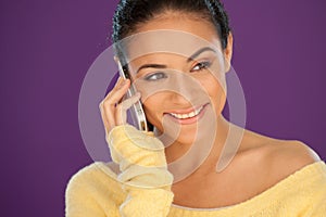 Beautiful woman listening to her mobile