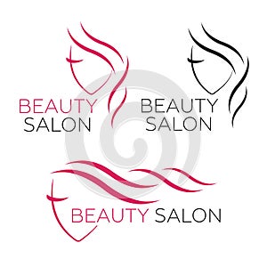 Beautiful woman logo template for hair salon