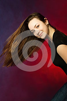 Beautiful woman with long hair