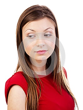 Beautiful woman looking away