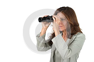 Beautiful Woman Looking Through Binoculars 2